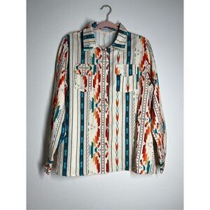 Vintage Misslook Women’s Shirt Aztec Southwest Colorful Size 2XL